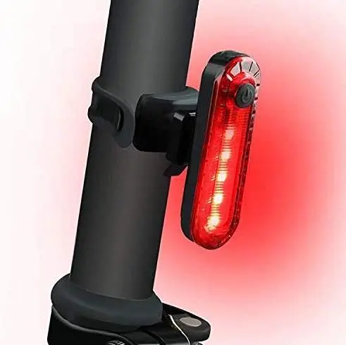 TOPCOM USB Rechargeable 5 LEDS Bike Tail Light Easy To Install Cycling Safety Flashlight