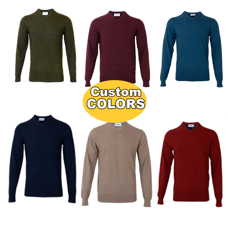 Top Brand Men's Winter Clothing Custom Crew Neck Knitted Plus Size Cashmere Pullover Sweater for Men