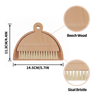 Ensemble balayette et pelle à poussière compactes en bois, mini balayette à main pour le nettoyage du bureau et de la cuisine