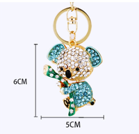 Magnifique Porte-clés Pendentif Ours Koala en Or avec Strass et Cristaux Diamantés – Accessoire de Mode Élégant
