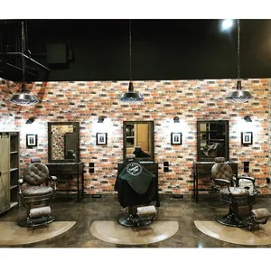 Brown Leather Barber Salon Chairs Supplies For Barber Shop Equipment Hair Salon Chair For Sale