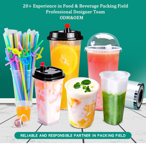 Disposable Logo Printed PET 12oz 16oz U Shape Round <b>Bubble</b> Tea <b>Boba</b> Coffee Plastic Cups With Lids - Product Image 5