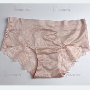 Obral besar Lingerie sutra es Satin wanita celana dalam renda tanpa kelim celana dalam rajut populer baru untuk wanita polos dicelup polos - Product Image 4