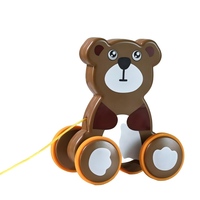 Chariot à tirer en bois pour tout-petits, jouet éducatif, cadeau d'anniversaire pour garçons et filles