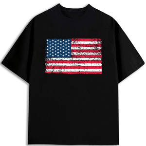 Camiseta Gráfica con Bandera Americana, Tejido Grueso de 180 g/m², 100% Algodón para Hombre - Product Image 1