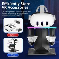 Cross-border Meta untuk 3S/3 Fast Charging Stand Aksesoris VR Rak Penyimpanan Desktop Display dengan Efek Pencahayaan RGB Model