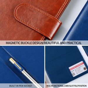 לוגו מותאם אישית מחיר מפעל A4 תיקיית קבצי כתיבה תפסי עור מותאם אישית לעסקים תיקיית עלים רופפים רב תפקודית - Product Image 4