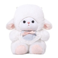 Peluche Agneau Blanc en Gros 20cm Douce et Moelleuse, Jouet en Peluche Certifié EN71 CE, Anti-Stress Brodé pour Bébés et Enfants