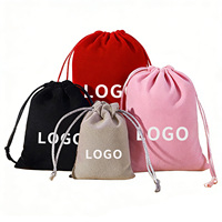 Pochette en velours avec cordon de serrage, cadeau promotionnel, sac à cordon personnalisé pour bijoux, sac anti-poussière écologique, pochette de rangement avec logo
