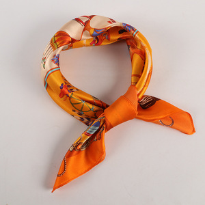 Foulard carré en soie 100% pour animatrice, écharpe de luxe, impression en Satin Mulberry, 53x53 CM - Product Image 1