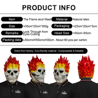 Masque intégral en latex Ghost Rider Flame Skull pour Halloween, costume de cosplay pour fête masquée, accessoires de jeu de rôle, personnalisable