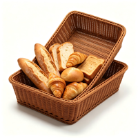 Panier à pain en imitation rotin PP, panier de rangement en plastique tressé pour fruits et légumes, pour boulangerie, supermarché, présentation alimentaire