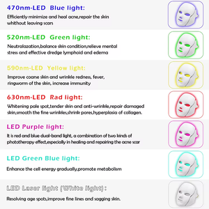 Máscara Facial de Terapia Fotónica LED de 7 Colores, ABS, 10W, Dispositivo de Belleza para Blanquear y Reafirmar la Piel - Product Image 4
