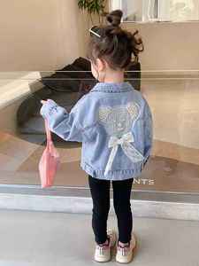 เสื้อโค้ทยีนส์กระดุมแถวเดียวสำหรับเด็กผู้หญิงเสื้อคลุมสไตล์ต่างประเทศใหม่สำหรับฤดูใบไม้ผลิและฤดูใบไม้ร่วง - Product Image 5