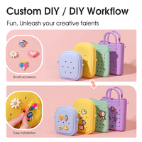 Großhandel Silikon-Schultertasche mit Loch DIY Wasserdichte Damen-Umhängetasche Kinder-Geschenk Werbe-Tragetasche Crossbody-Taschen Handtasche