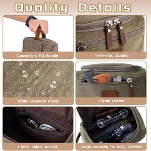 Trousse de toilette en toile pour <span class=keywords><strong>homme</strong></span>, grande capacité, trousse de toilette portable pour <span class=keywords><strong>homme</strong></span>, organiseur de voyage, accessoire en <span class=keywords><strong>cuir</strong></span> - Product Image 4