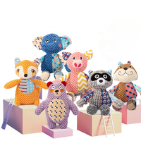 Jouets pour chiens de luxe écologiques en peluche de maïs, couineurs intégrés, formes d'éléphant et de renard, jouets à mâcher pour le nettoyage des dents, usage quotidien