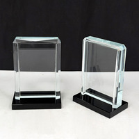 Trophée unique personnalisé en forme de porte en cristal, plaque de champion en cristal avec base noire MH-J0738