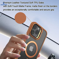 Cadre en cuir de qualité supérieure support de lentille en métal protecteur en verre étui de téléphone magnétique Transparent pour iPhone 13 14 15 16 17 Pro Max