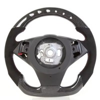 Volant sport en cuir et fibre de carbone de haute qualité avec LED pour Série 5 E60 E61 530 523 525