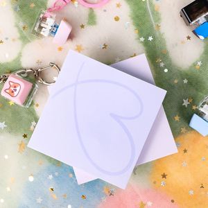 Bloc-notes autocollant personnalisé avec design de charme, papier autocollant mignon, forme carrée, papeterie autocollante, marque HE personnalisée - Product Image 1