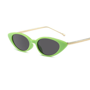 Hecho de ojo de gato gafas de sol mujer delgada tortuga gafas pequeñas Gafas de Metal de moda negro gafas de sol - Product Image 5