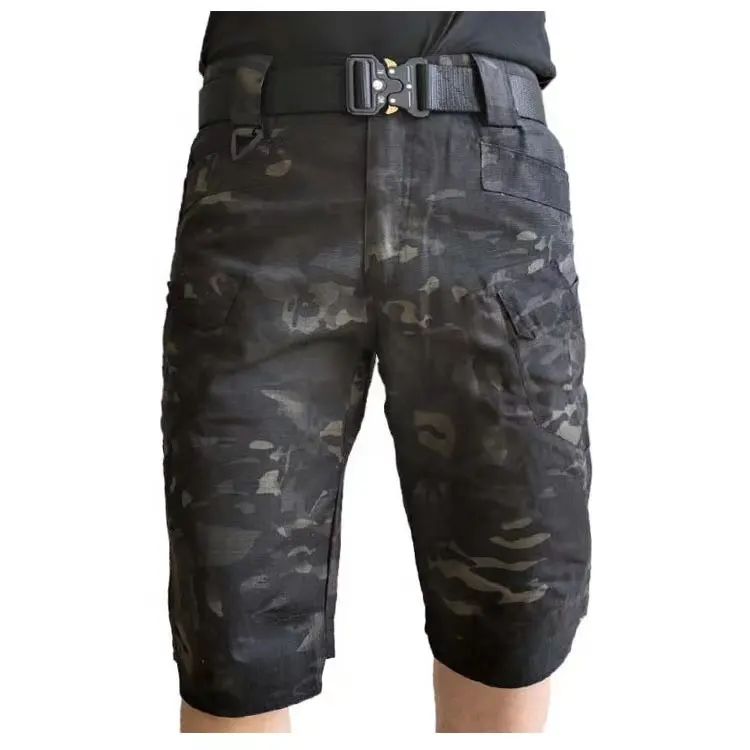 Masculino verão tático na altura do joelho Shorts camuflagem exterior camping macacões Plus Size Quick Dry Nylon Zipper bolso calças curtas