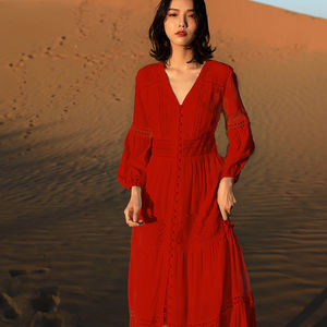 Scenic Destination Maxi Dress - Red Tourism Beach Wear con un diseño favorecedor Slim-Fit para <span class=keywords><strong>vacaciones</strong></span> en el desierto - Product Image 1