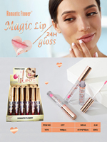 Brillant à lèvres magique rose imperméable à l'eau de changement de couleur de marque privée personnalisée