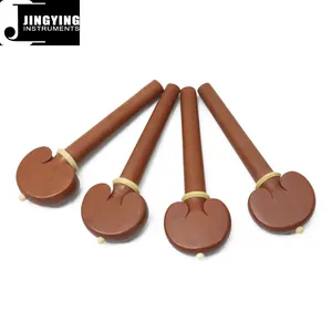 2023 Jingying Music Cello Accesorios, 4/4 White Ox Bone Inlay 4 cuerdas Jujube Wood Cello Tuning Pegs