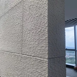 artificial flexible line stone imitated wall cladding mcm tile fireproof ultra thin light weight exterior facade panel