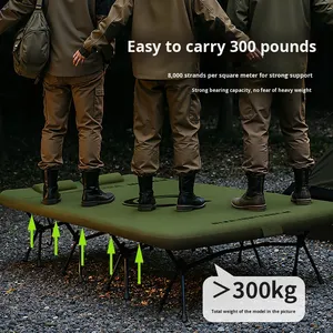 Modern Portable Reclining <b>Foldable</b> Inflatable <b>Mattress</b> Camping Bed Aluminum Frame Oxford Material for Outdoor Use Park Oxford Ma - Product Image 3