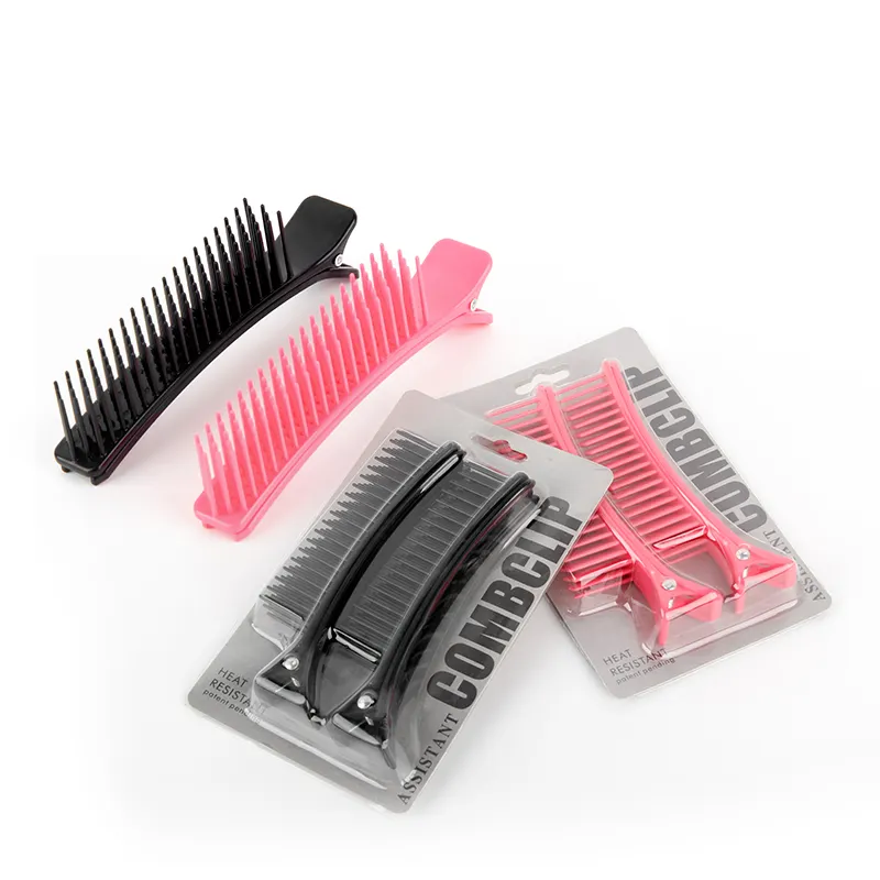 Neuer rosa- und schwarzer Clip-Kamm Alles in Einem Mehrzweck-Haarfärbungs-Abtrennungsclip Haarwerkzeuge und Zubehör Friseurclips