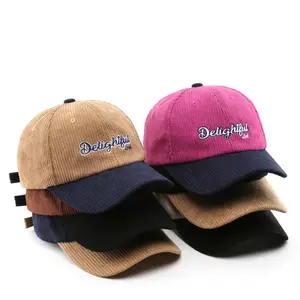 Nakış logosu ön kavisli ağız yapılandırılmamış 6 Panel özel kadife beyzbol Snapback şapka kap, kışlık şapkalar