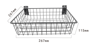 Kim loại lưới đá đen tường móc nhà để xe lưu trữ dây giỏ - Product Image 2