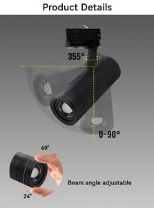 ไฟติดตาม LED 24W แบบซูมได้24-60องศาลำแสงปรับมุมได้สำหรับพิพิธภัณฑ์ในร่ม - Product Image 4