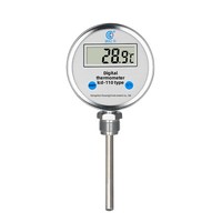 Thermomètre bimétallique électronique industriel, sonde en acier inoxydable, affichage numérique, modèle S4654, sonde de température personnalisable