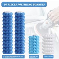 Coussin de polissage en microfibre et laine non tissée avec bord élastique pour polisseuse de voiture