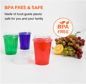Clear Colorful <b>Plastic</b> <b>Cups</b> Lids Included <b>Plastic</b> <b>Cups</b> Colorful <b>Drink</b> <b>Cups</b> Everyday Use <b>Plastic</b> <b>Cups</b> - Product Image 4