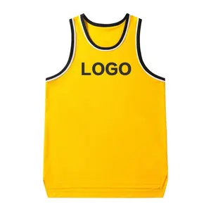 100 % Polyester Netz Großhandel individueller einfacher Druck Logo atmungsaktives Muster Sport Basketballbekleidung Herren Tank-Top Einzelweste