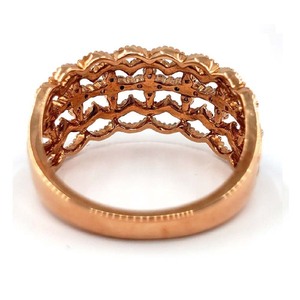 Bijoux design personnalisé exceptionnel or rose 18 carats 100% diamants naturels bijoux fins à mi-chemin bague de mariage pour femme - Product Image 3