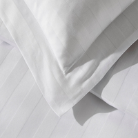 Parure de lit de luxe personnalisée en jacquard rayé blanc 3 cm pour hôtels étoilés – Vente en gros