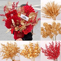 Plantes artificielles réalistes YM Factory Golden, feuilles de palmier Monstera, décoration pour Thanksgiving, mariage et maison