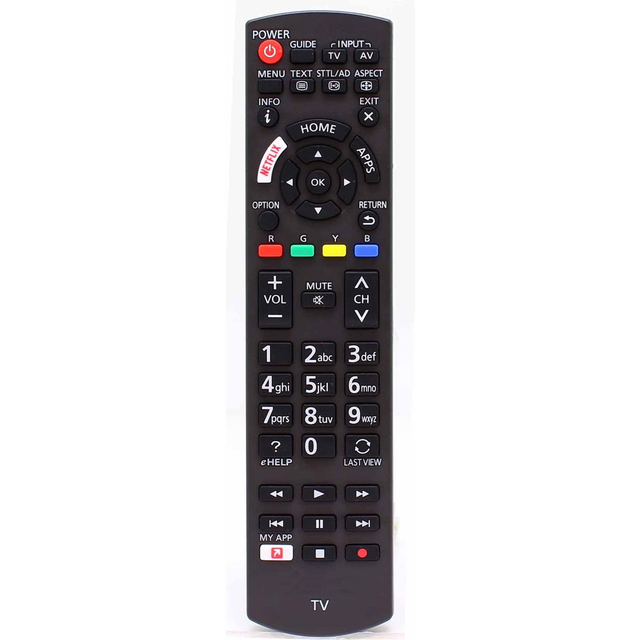 Universal Remote Control for Panasonic N2QAYB001012 N2QAYB001111 LCD LED 3D HD Smart TVs with NETFLIX MY APP Buttons
