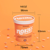 Gobelets à crème glacée jetables biodégradables recyclables en papier kraft simple paroi enduit de PE de qualité alimentaire avec logo personnalisé 3oz-16oz et couvercles moulés