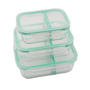 Juego de 8 Recipientes de Vidrio con 2 Compartimentos, Lonchera de Vidrio para Almacenamiento de Alimentos con Tapa de Cierre a Presión - Product Image 5