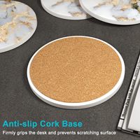 Sous-verres en céramique style marbre, lot de 6, absorbants, en pierre, durables, avec logo 3D, fonction de sublimation, pour table