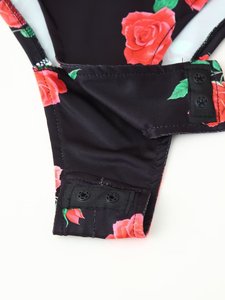 KAR & OT ZA ropa de mujer 2025 verano nueva moda francesa tridimensional flor decoración estampado <span class=keywords><strong>mono</strong></span> de manga larga 6921 - Product Image 5