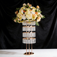 Support à fleurs en acrylique à 4 niveaux, support à fleurs pour allée de mariage, lustre, centre de table pour mariages et événements, décoration de table