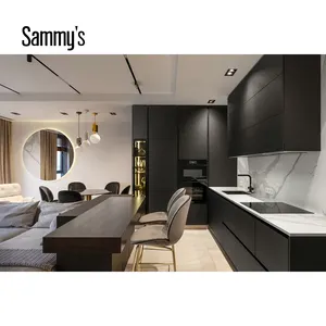 Sammys yeni moda tasarım mutfak siyah beyaz mutfak dolabı